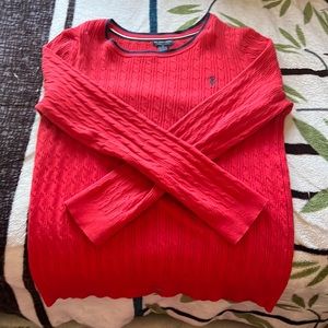 Red Polo Long sleeve knit
